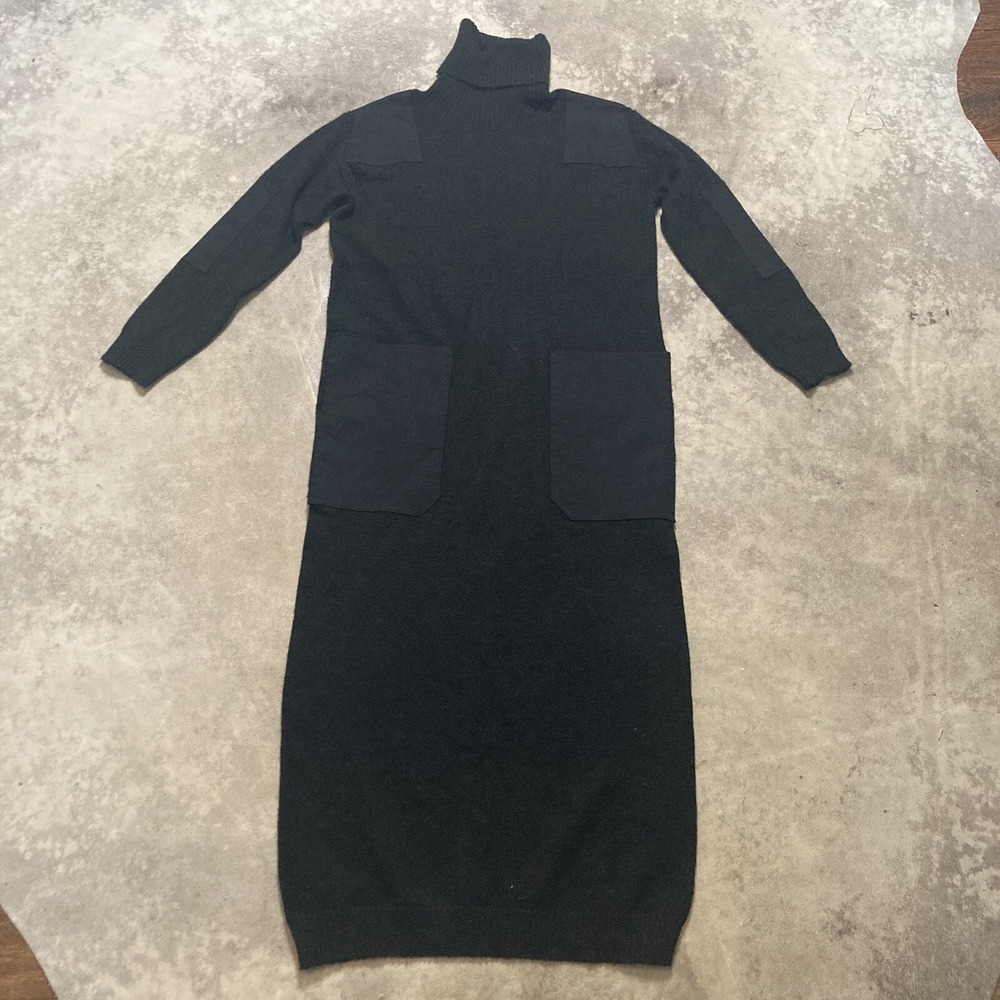 L.F. Markey Knit Dress Women Sz 4 Black Theodore Turtleneck Mohair Blend Basic